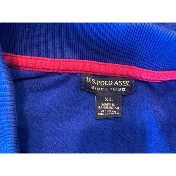 US Polo Assn Blue & Pink Womens SZ XL USPA Collared Cotton Button Top Shirt - Picture 4 of 5